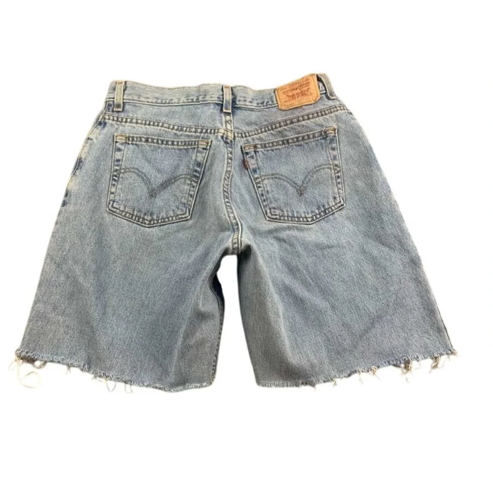 Levi's Wedgie Shorts Women 12L Light Wash High‎ Rise Button Fly DIY Cutoff